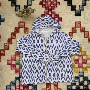 Sundry Blue Ikat Zip up hoodie